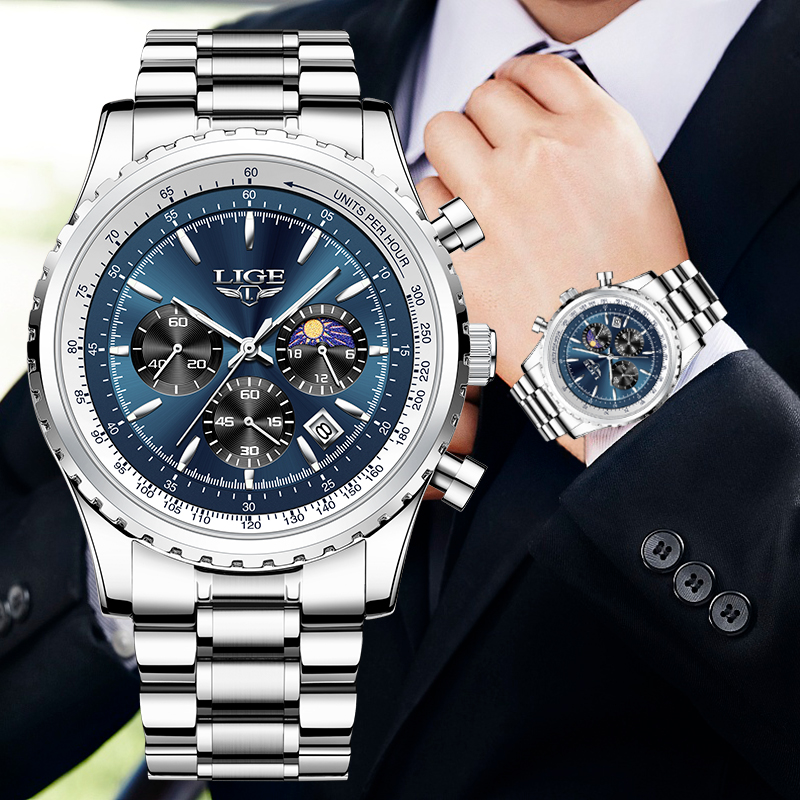 Luxury Watch Investment - Часы наручные LIGE Мужские кварцевые, брендовые