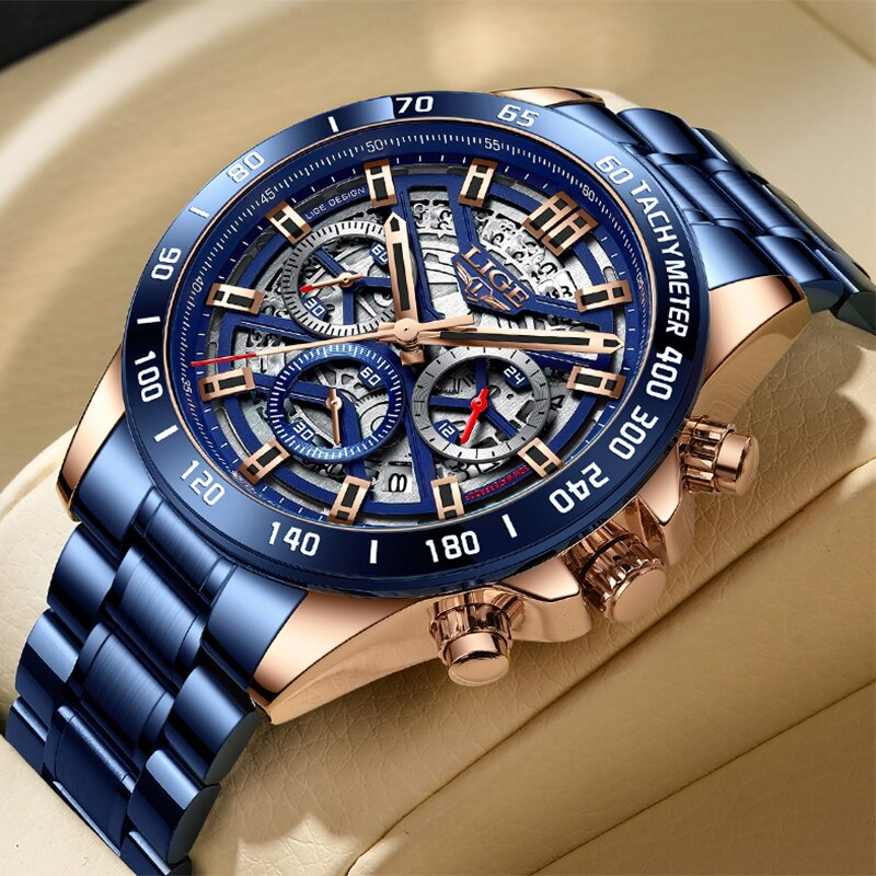 Luxury Watch Magazine - Часы наручные LIGE Мужские кварцевые, брендовые